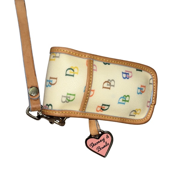 Vintage Dooney & Bourke Rainbow Monogram Wristlet Phone Case – VHTF - Picture 9 of 9